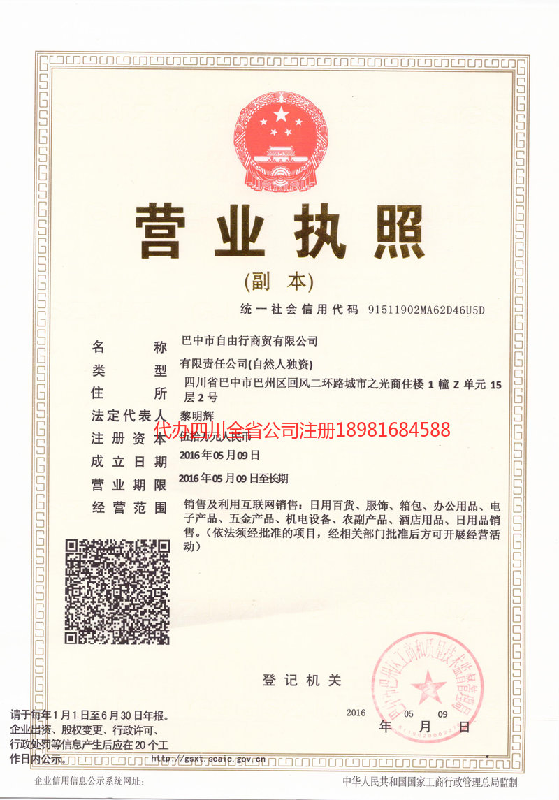 湛江湛江自由行商贸有限公司